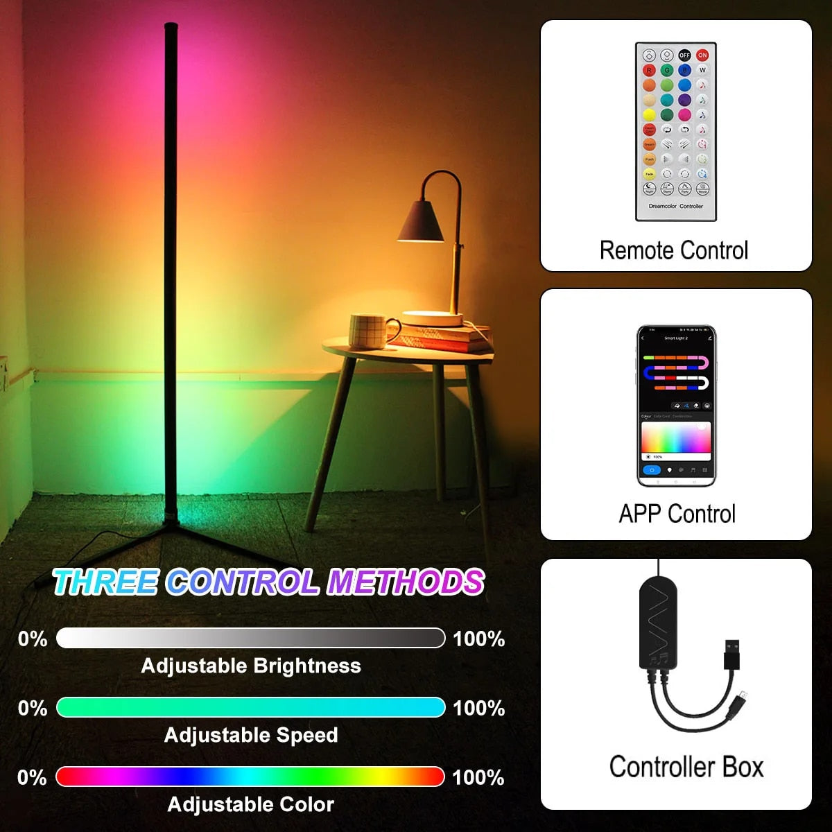 RGB corner floor lamp